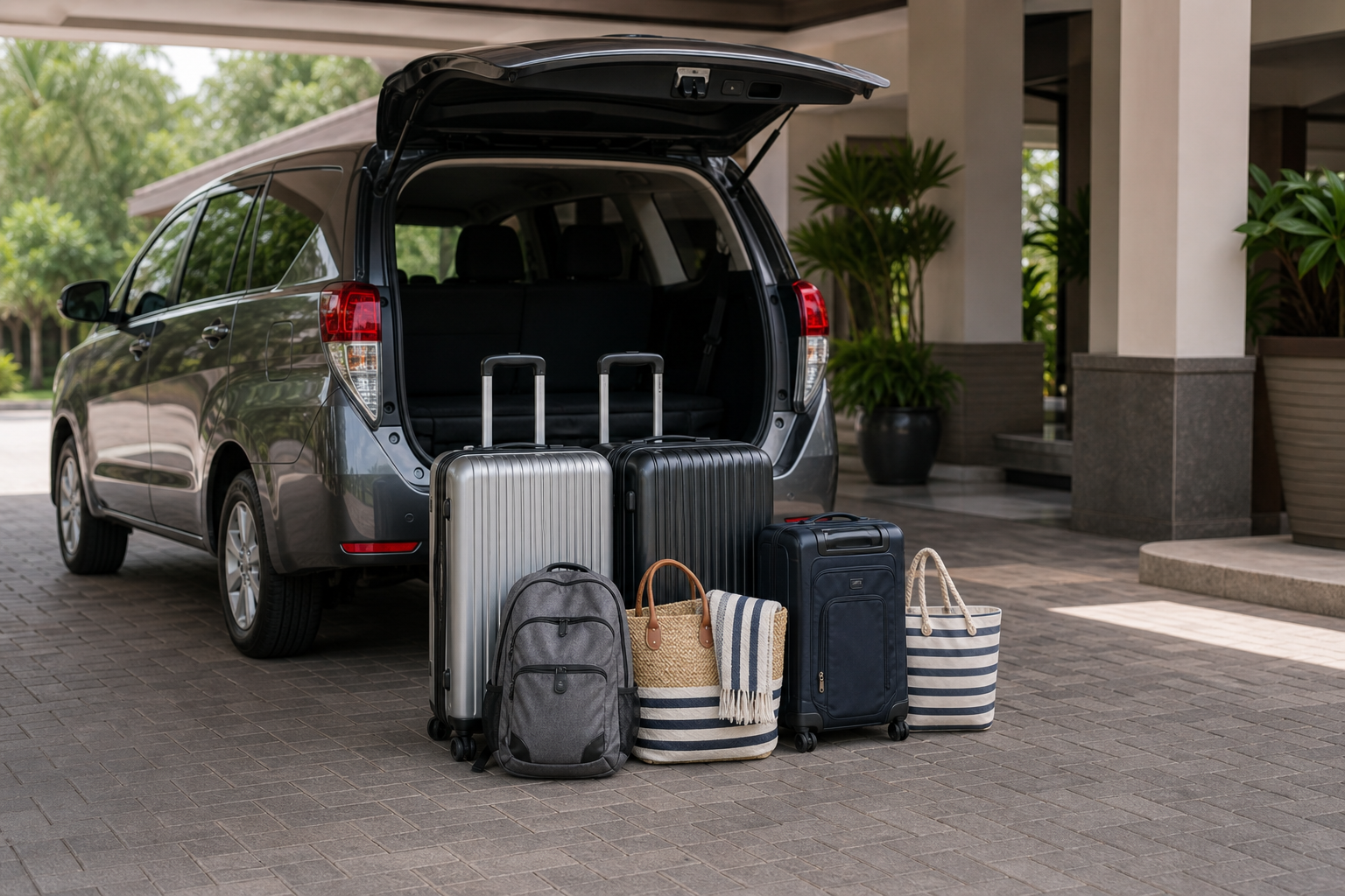 Private MPV and luggage prepared for Malaysia to Singapore WhatsApp quote planning